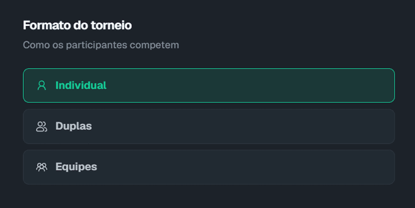 Tela do ChipSuite: Estruturas de torneios